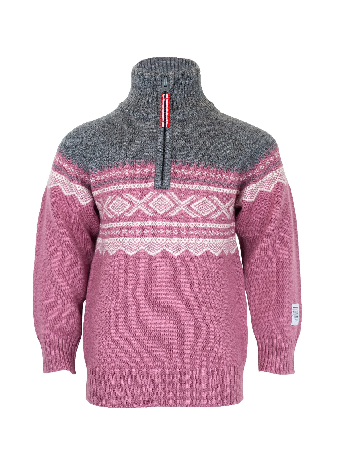 Marius Kids Sweater 98 (2-3 År) / Grey/Mesa Rose MARIUS Kids ULLGENSER MED ZIP